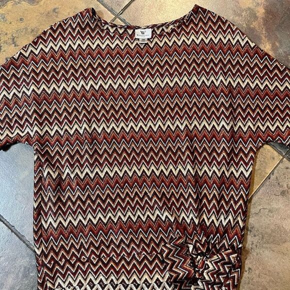 Worthington Petite Medium Chevron Tie Bottom Blouse - Picture 5 of 12